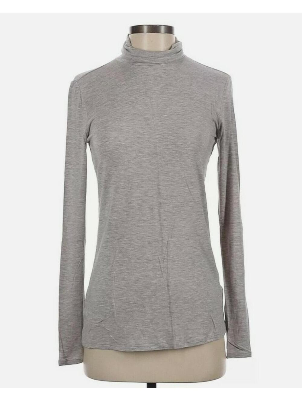 Anthropologie Velvet Women Heather Gray Long Sleeve Turtleneck Size MEDIUM